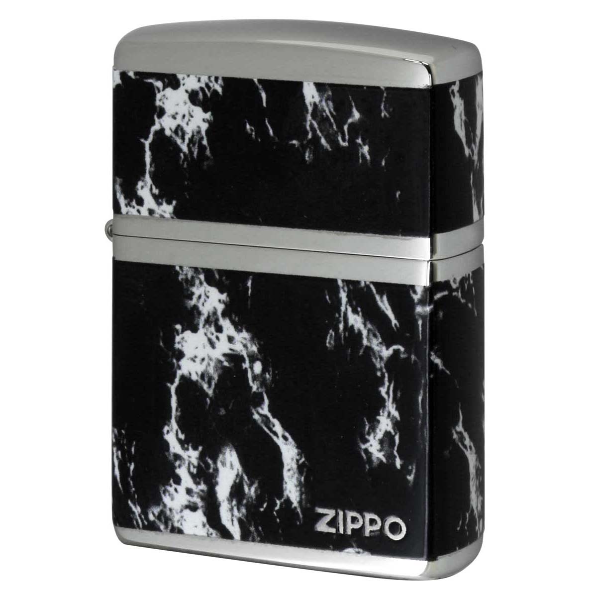 Zippo ジッポー 大理石調 ブラックマーブル ジッポ ロゴ ニッケルメッキ MARBLE LOGO 2NI-4BKZ