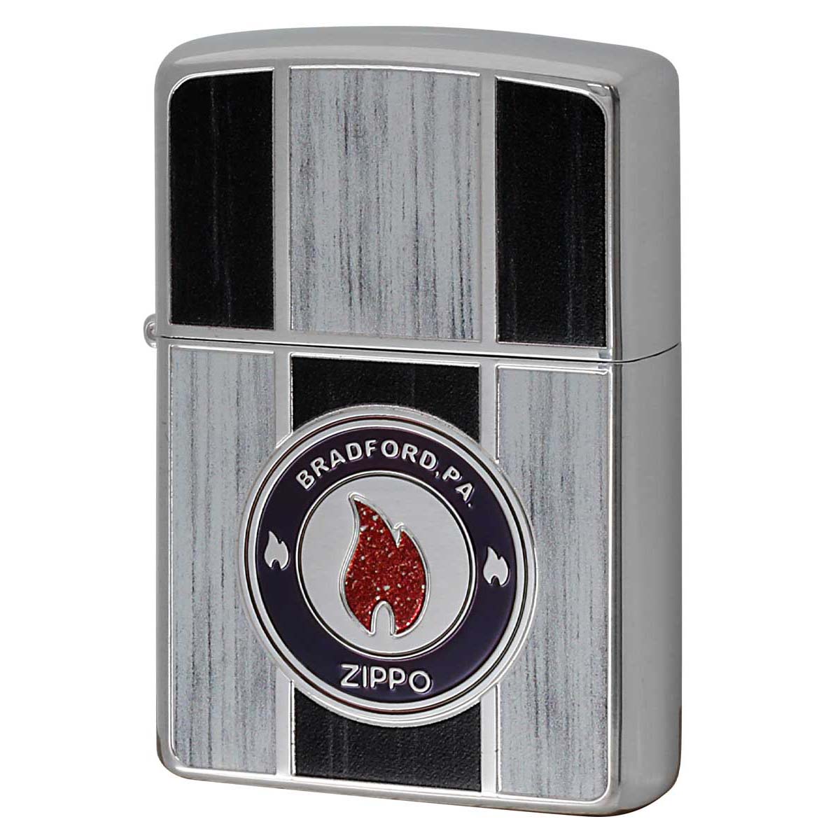 Zippo ジッポー ウッド風 炎 アイコンフレーム ブラック ZIPPO LOGO FRAME 2SI-FLBK