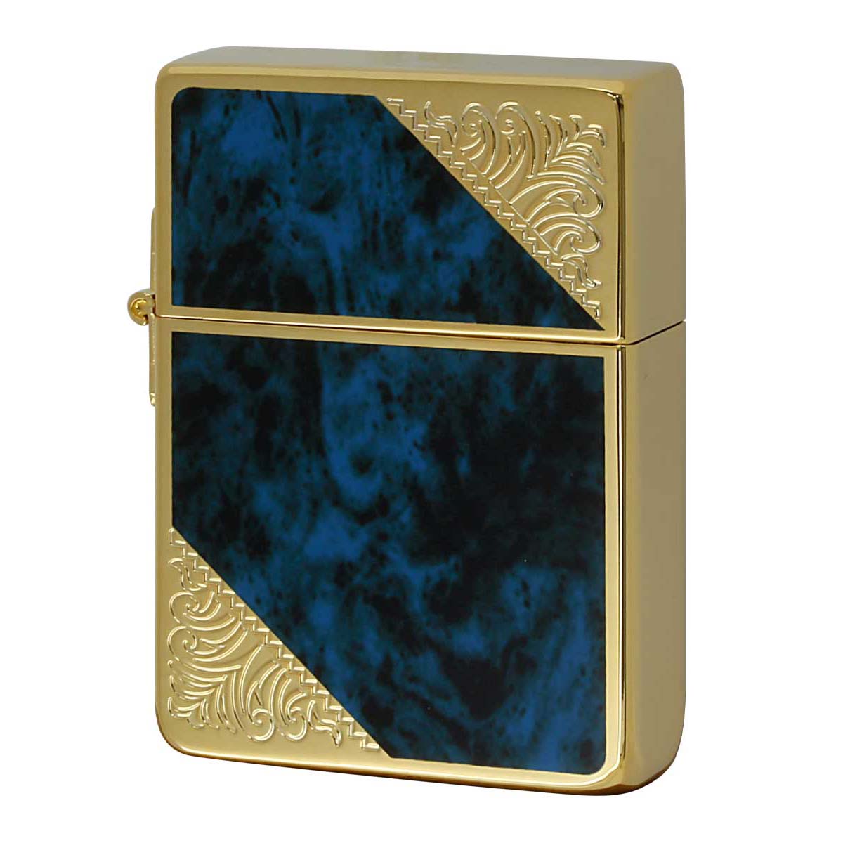 Zippo ジッポー 1935レプリカ 大理石調 ベネチアンデザイン ブルーマーブル アラベスク 唐草 金メッキ VENETIAN DESIGN 1935GW-BLM