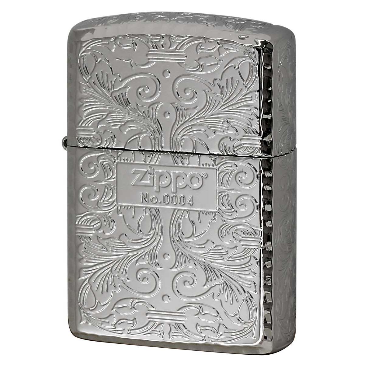 Zippo ジッポー アーマー 5面 アラベスク 唐草 コーナーリューター ジッポ ロゴ シルバー ARMOR Arabesque シリアル番号 162PT-Z5KARART