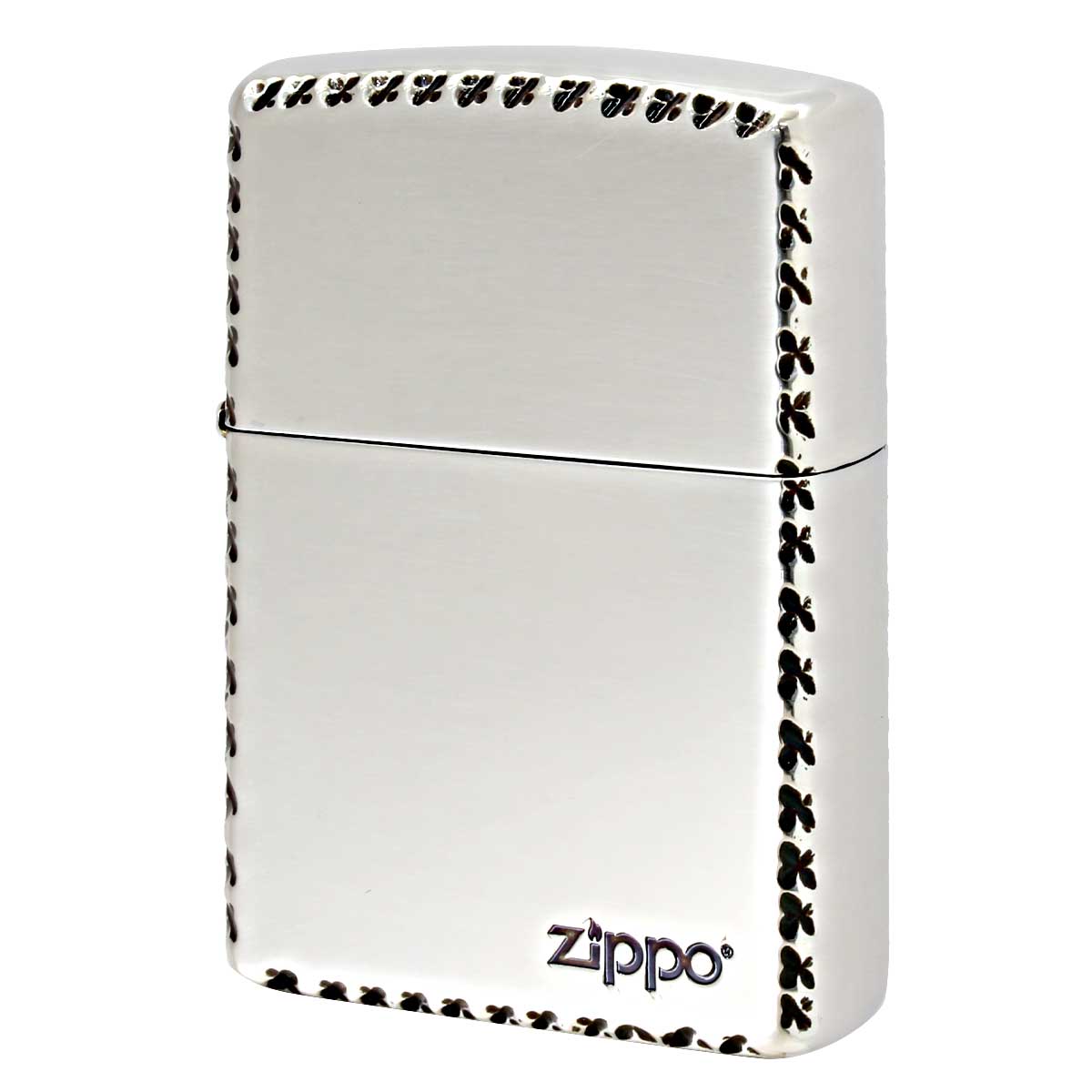Zippo ジッポー ジッポ ロゴ クロスリューター彫刻  ENGRAVE Cross Cut ZIPPO LOGO 銀いぶしメッキ 2SI-ZRT