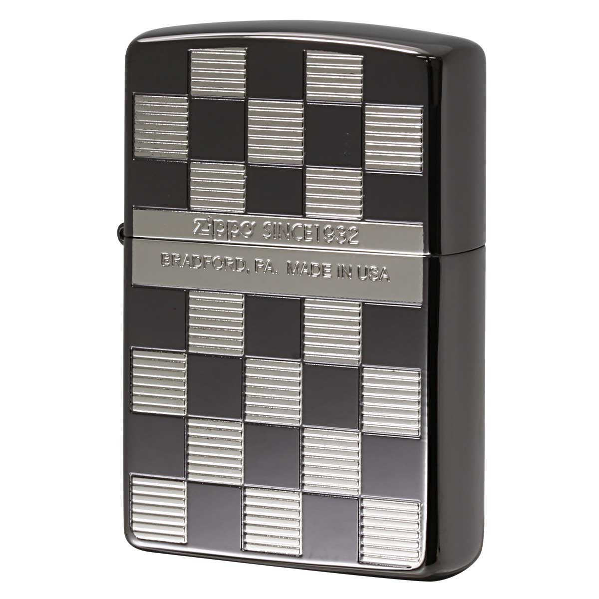 Zippo ジッポー CHECK DESIGN チェック柄 ブラック シルバー 2BKS-CHECK