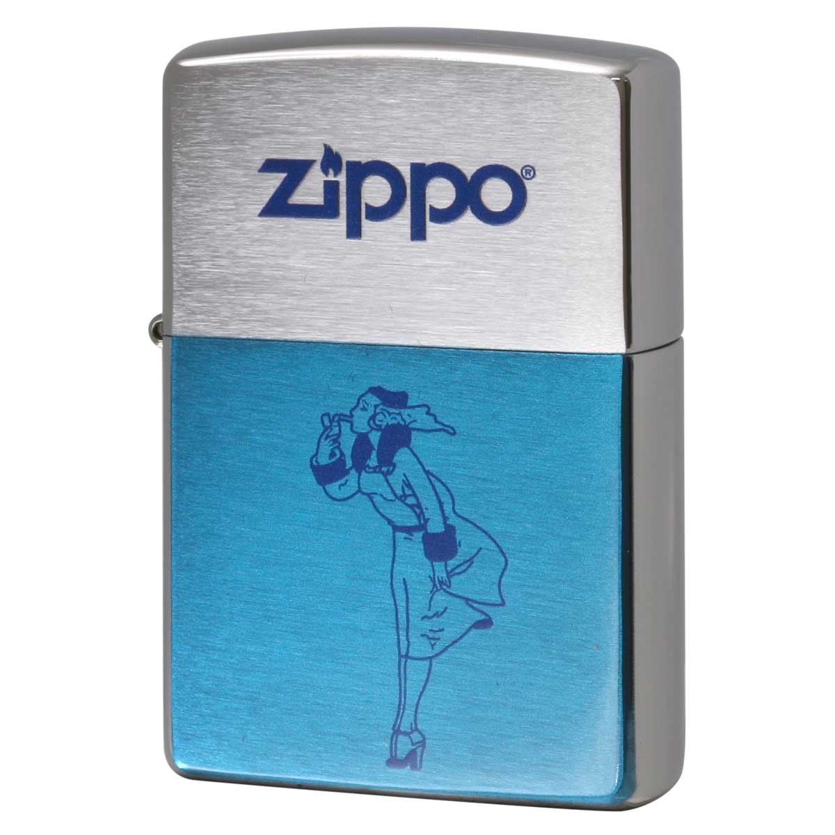 Zippo ジッポー WINDY ZIPPO LOGO ウインディ ジッポ ロゴ ブルー 200-ZWINDYBL メール便可