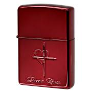 Zippo ジッポー ラバーズ クロス ハート レッド ミラー Lovers Cross 63020498 メール便可