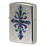 Zippo ジッポー アーマー クロス 十字架 シェル 貝貼り 両面加工 ARMOR SHELL CROSS 162KB-CRSP