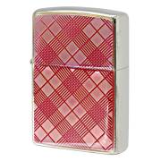 Zippo ジッポー ダイヤモンドカット アーガイル柄彫刻 エポ盛りクリア チェックピンク 20CHP-EC メール便可