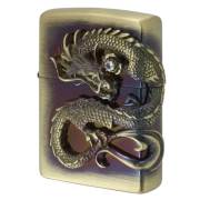 Zippo ジッポー ドラゴン 龍 2面連続メタル 真鍮古美 1 DS-BS