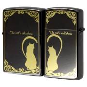 Zippo ジッポー ペア ねこ 猫 ラブ シルエットハート ブラック ゴールド ペアセット Love Silhouette Pair Set A LS-BG