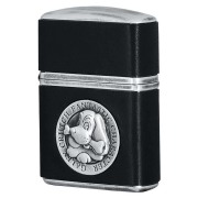 Zippo ジッポー アーマー ガルフィー レザーメタル エンブレム ブラック ARMOR GALFY 162 Leather Metal Emblem Black G162-BK