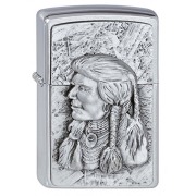 ヨーロッパ直輸入Zippo ジッポー アメリカンインディアン 先住民 Red Indian エンブレム貼り 1300135 メール便可
