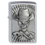 ヨーロッパ直輸入Zippo ジッポー カウボーイ スカル ドクロ 骸骨 Cowboy Skull エンブレム貼り 2001982 メール便可
