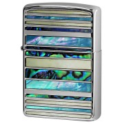Zippo ジッポー シェル 貝 インレイ 象嵌 ボーダー シルバー SHELL BORDER SV 1201S833
