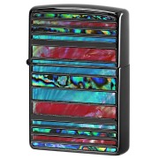 Zippo ジッポー シェル 貝 インレイ 象嵌 ボーダー ブラック SHELL BORDER BK 1201S834