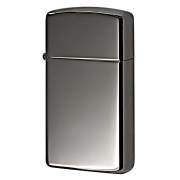 Zippo ジッポー スリム 無地 淡い黒 鏡面 ブラックアイス SLIM Black Ice PVDコーティング No.20492 メール便可