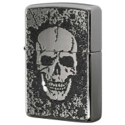 Zippo ジッポー スカル ドクロ 骸骨 Skull グレー ＃200 メタルプレート 両面加工 ニッケルメッキ 2MPP-Skull GY メール便可