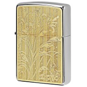 Zippo ジッポー アラベスク 唐草  ＃200 ゴールドプレート ニッケルメッキ 2MP-アラベスクA GP メール便可