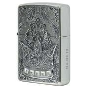 Zippo ジッポー 王冠 クラウン メタル ラインストーン シルバーいぶし The Crown Silver Oxidized シリアル番号 B