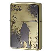 Zippo ジッポー 武者 ムシャ 和柄 鎧 兜 ブラス 真鍮 いぶし BO メール便可