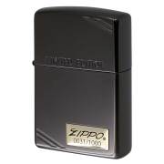 Zippo ジッポー 限定1,000個 ZIPPO LOGO METAL ダイアゴナルライン ジッポ ロゴ メタル シリアル番号 ブラック M・LE.Corner Line Bk メール便可