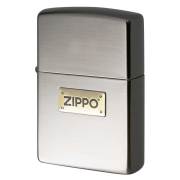 Zippo ジッポー ZIPPO LOGO METAL コンビメッキ ジッポ ロゴ メタル シルバー ブラック M・COMBI MET NB メール便可