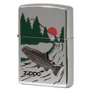 Zippo ジッポー 七宝メタル 淡水魚 フィッシング 釣り ブラウントラウト メール便可