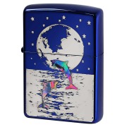 Zippo ジッポー イルカ ドルフィン シェル 貝 インレイ 象嵌 DOLPHIN PLANET ドルフィン プラネット 2BLS-DOLPHIN1