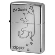 Zippo ジッポー ネコ 猫 Cat 足跡 愛くるしい ニッケルメッキ Cat Hanging NI-CATHANG1 メール便可