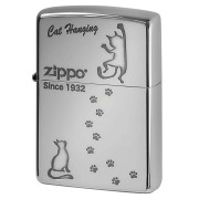 Zippo ジッポー ネコ 猫 Cat 足跡 愛くるしい ニッケルメッキ Cat Hanging NI-CATHANG2 メール便可