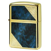 Zippo ジッポー アーマー 大理石調 ベネチアン ブルー マーブル アラベスク 唐草 金メッキ ARMOUR VENETIAN ゴールドタンク 162GW-BLM