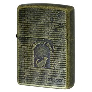 Zippo ジッポー ネコ 猫 Cat 窓辺に猫 真鍮バレル CAT Series Cat in brick window 2BIB-BLOCKCAT メール便可