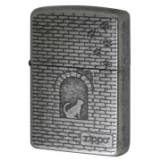 Zippo ジッポー ネコ 猫 Cat 窓辺に猫 ニッケルバレル CAT Series Cat in brick window 2NIB-BLOCKCAT メール便可
