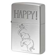 Zippo ジッポー NAGOMI animal HAPPY 象 メッセージ 202-HAPPY メール便可