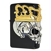 Zippo ジッポー スカル ドクロ 骸骨 スカルクラウン メタル チタンブラック Skull Crown BBZ-スカルKA2
