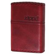 Zippo ジッポー 革巻き 牛革 レザー ジッポ ロゴ レッド ハンドメイド 手縫い REAL LEATHER ZIPPO LOGO RD-5