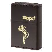 Zippo ジッポー 革巻き ウインディ 金箔押し ダークブラウン DB-WG
