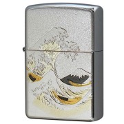 Zippo ジッポー 電鋳板 プレート貼り 和柄 伝統工芸 波富士 メール便可