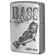 Zippo ジッポー 釣り 魚 バス BASS 釣道 ニッケル古美 Fishing way ブラックバス