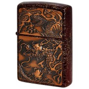 Zippo ジッポー 龍 ドラゴン 乱糸塗り 伝統工芸 ライズメタル 乱糸塗り 赤龍 RISE METAL 金乱糸 赤