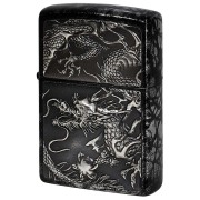 Zippo ジッポー 龍 ドラゴン 鼈甲塗り 伝統工芸 ライズメタル 鼈甲塗り 銀龍 RISE METAL 亀甲 銀