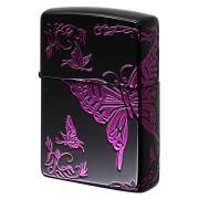 絶版/ヴィンテージ Zippo ジッポー 中古 2023年製造 3面連続加工 イオンマットBK イオンパープルサシ 2BTF-C  [N]未使用・新品
