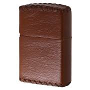 絶版/ヴィンテージ Zippo ジッポー 中古 2023年製造 本革巻き レザーカバー ブラウン  [S]ほぼ新品同様