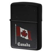 絶版/ヴィンテージ Zippo ジッポー 中古 1988年製造 Canada カナダ国旗 ブラックマット  [C]使用感あり傷汚れあり