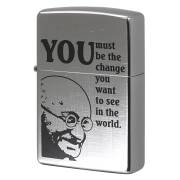 絶版/ヴィンテージ Zippo ジッポー 中古 2018年製造 28181 PLANETA GANDHI 99号  [N]未使用・新品