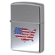 絶版/ヴィンテージ Zippo ジッポー 中古 1996年製造 USA 星条旗 アメリカ大陸  [B]使用感ありやや傷汚れあり