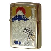 絶版/ヴィンテージ Zippo ジッポー 中古 1993年製造 限定1,000個 特別限定品 一富士二鷹三茄子 和柄  [B]使用感ありやや傷汚れあり