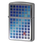 絶版/ヴィンテージ Zippo ジッポー 中古 1993年製造 ブルー ブロック アイコンフレイム  [B]使用感ありやや傷汚れあり