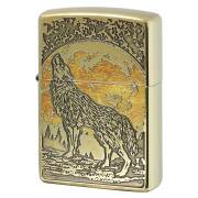 絶版/ヴィンテージ Zippo ジッポー 中古 2025年製造 Wolf ウルフ 2BI-WOLF  [B]使用感ありやや傷汚れあり