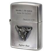 絶版/ヴィンテージ Zippo ジッポー 中古 1992年製造 Buffalo Skull Metal  [A]使用感少なく状態が良い