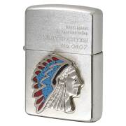 絶版/ヴィンテージ Zippo ジッポー 中古 1993年製造 限定 ネイティブ インディアン ジュエリー シリーズ INDIAN CHIEF トルコ石 No.0107  [N]未使用・新品