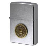 絶版/ヴィンテージ Zippo ジッポー 中古 2003年製造 60th anniversary 60周年記念ピンバッチデザイン メタル貼り  [A]使用感少なく状態が良い